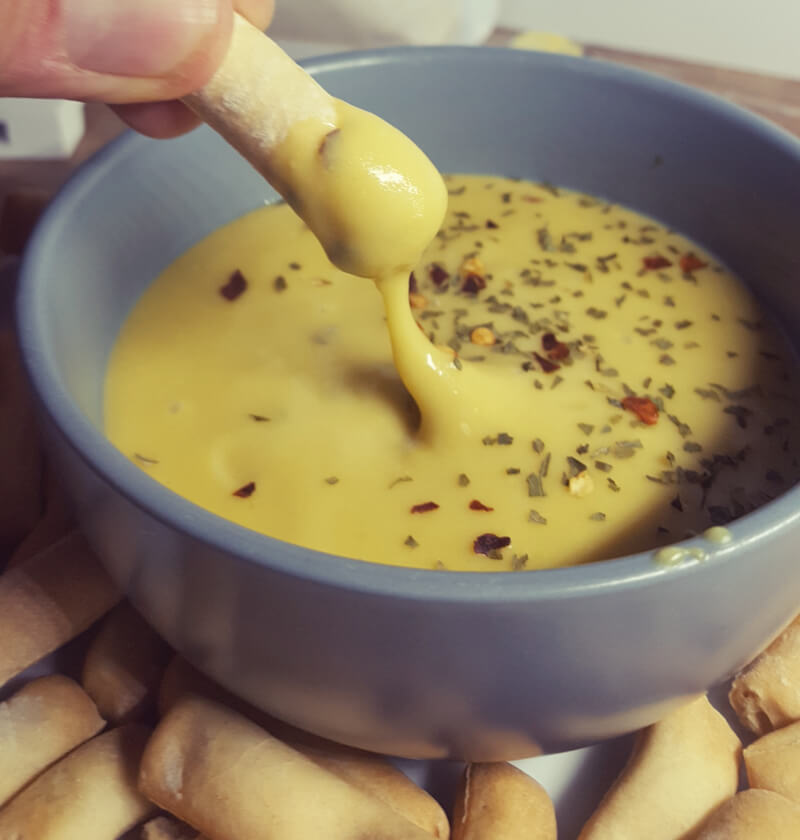 Salsa de queso vegano