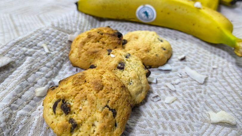 Cookies de coco, pasas y plátano