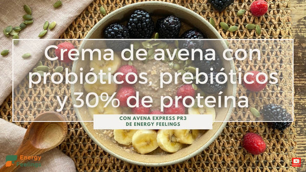 CREMA PROTEÍCA DE AVENA CON PREBIÓTICOS, PROBIÓTICOS Y FRUTAS