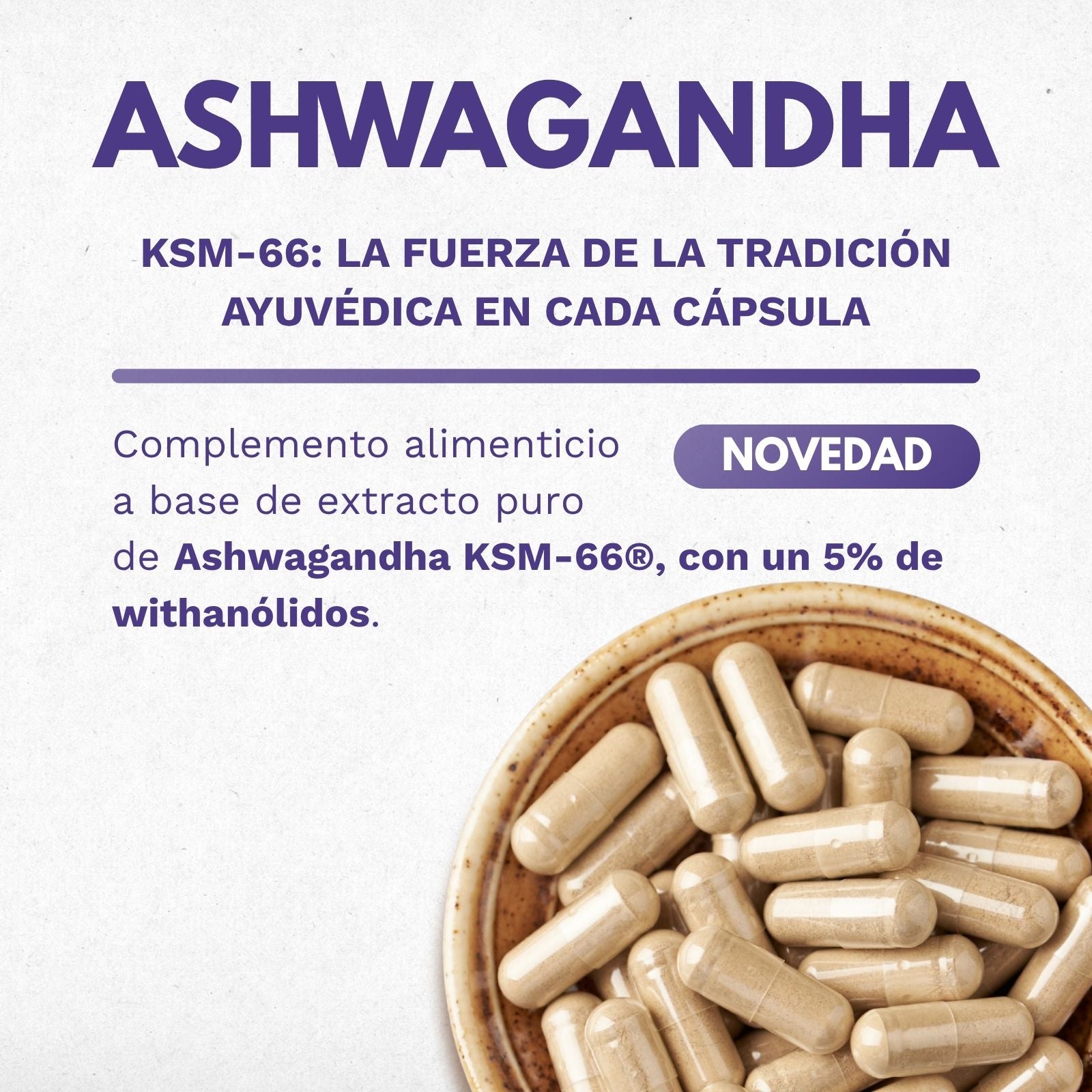 ASHWAGANDHA KSM66 ECO biodisponible - 120 cápsulas