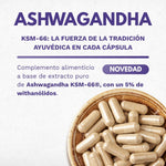 ASHWAGANDHA KSM66 ECO biodisponible - 120 cápsulas