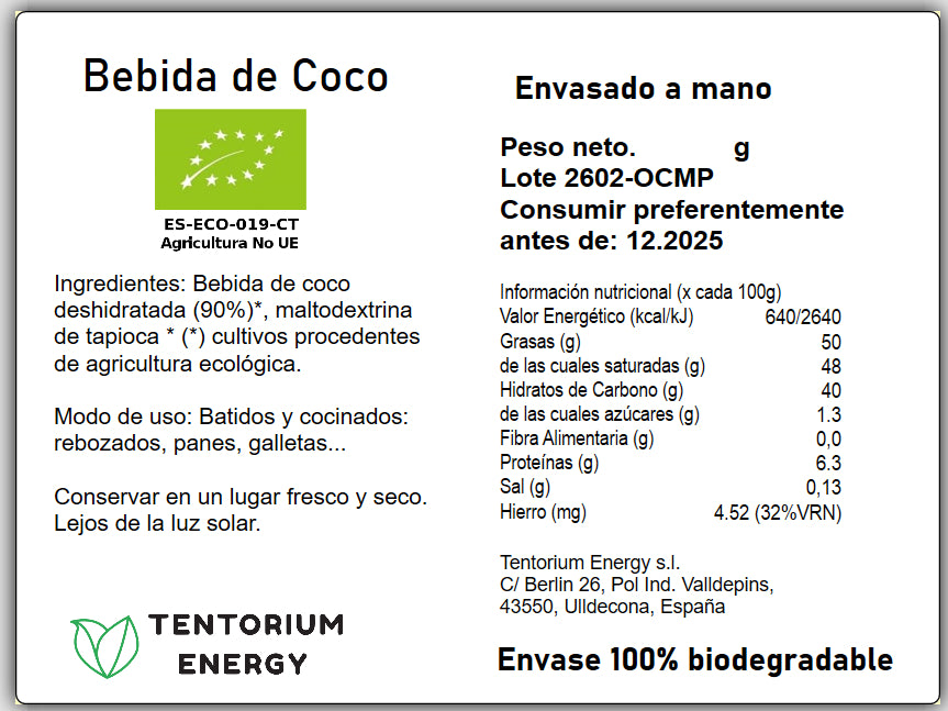 BEBIDA DE COCO ECO A GRANEL