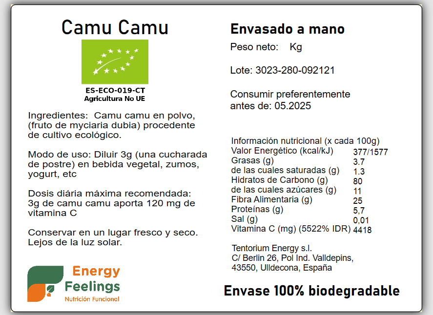 CAMU CAMU PULVERIZADO ECO A GRANEL