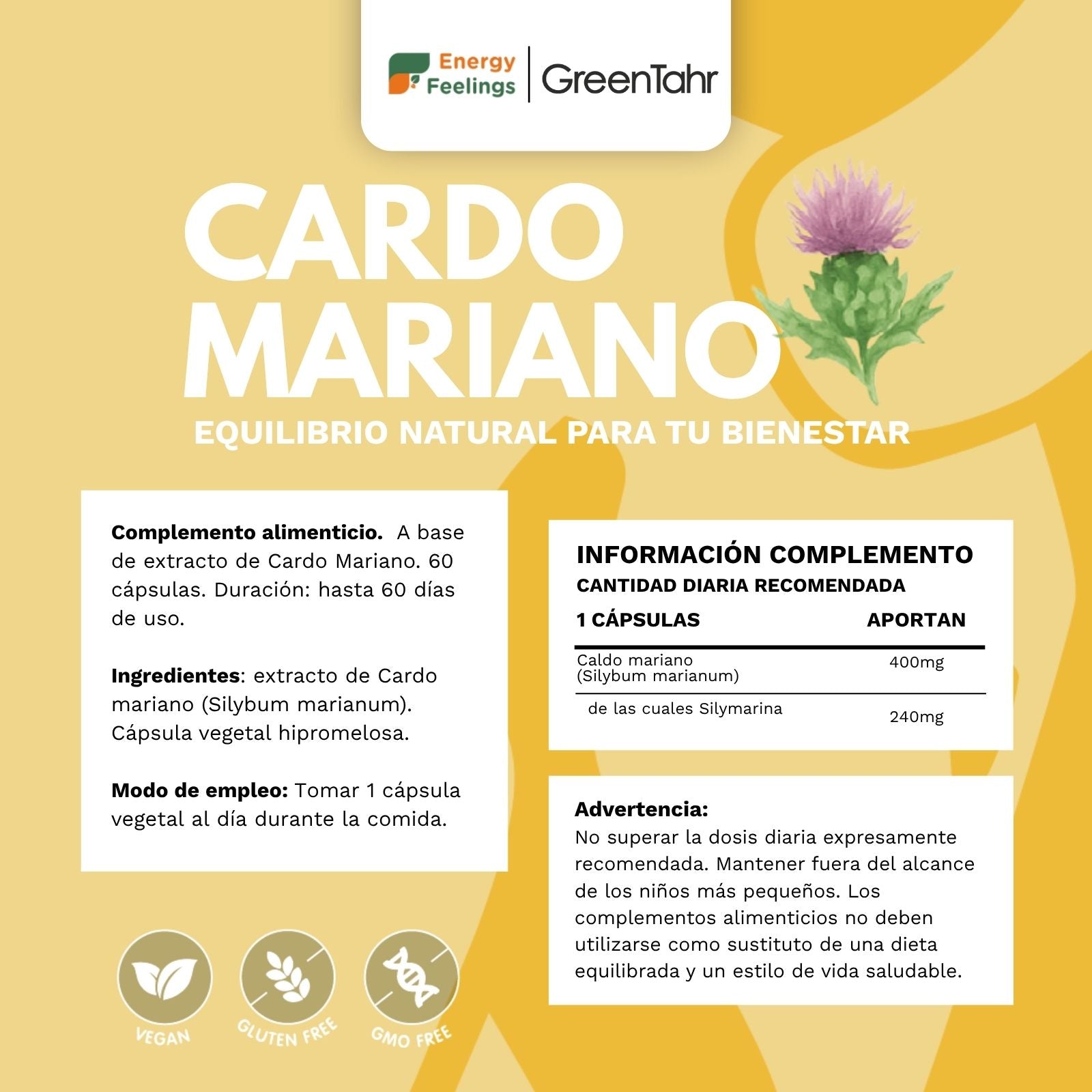 CARDO MARIANO biodisponible - 60 cápsulas