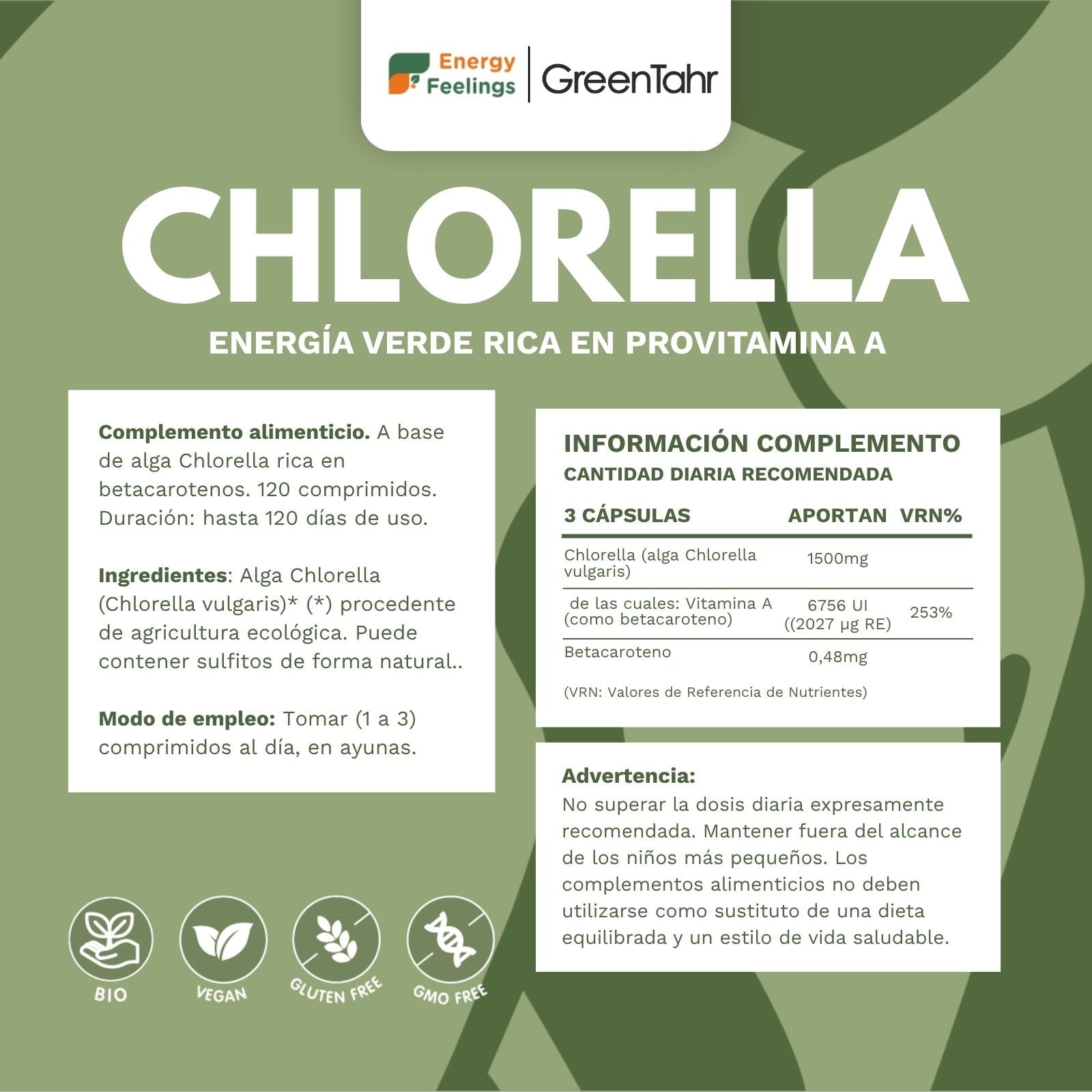 CHLORELLA ECO biodisponible - 120 comprimidos