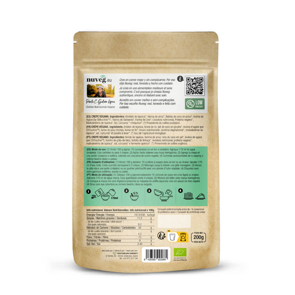 CREPE VEGANA ECO SIN GLUTEN NUVEG (6 crepes)