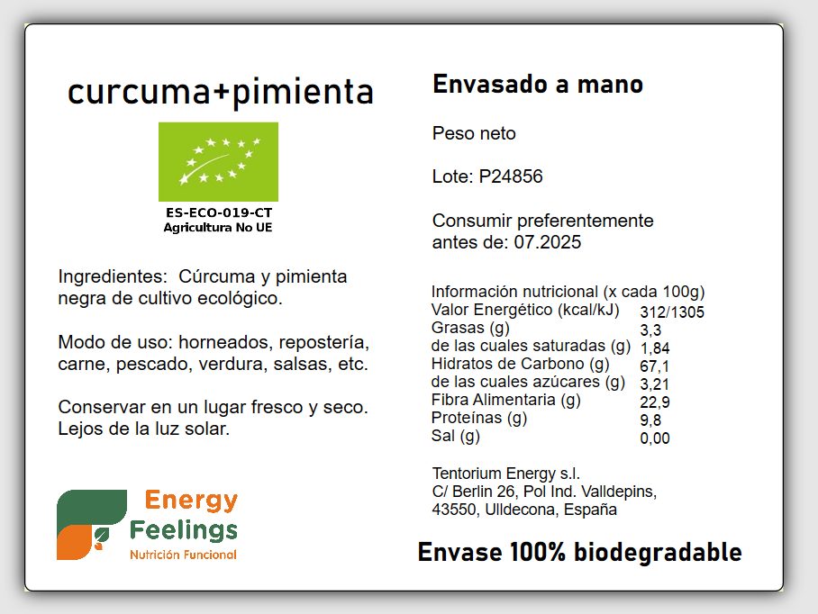 CÚRCUMA + PIMIENTA ECO A GRANEL