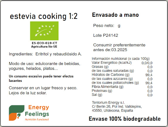 ESTEVIA COOKING 1:2 ECO A GRANEL