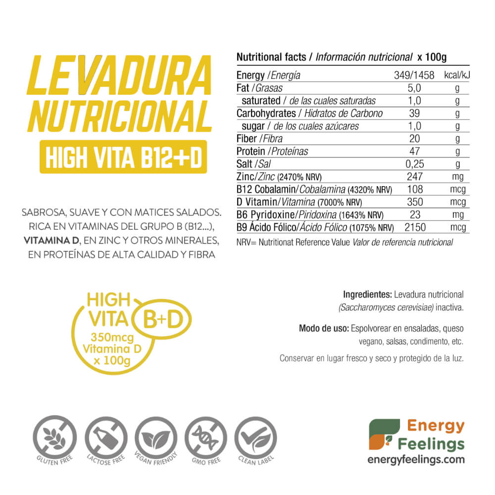 LEVADURA NUTRICIONAL HIGH VITA B12+D COPOS