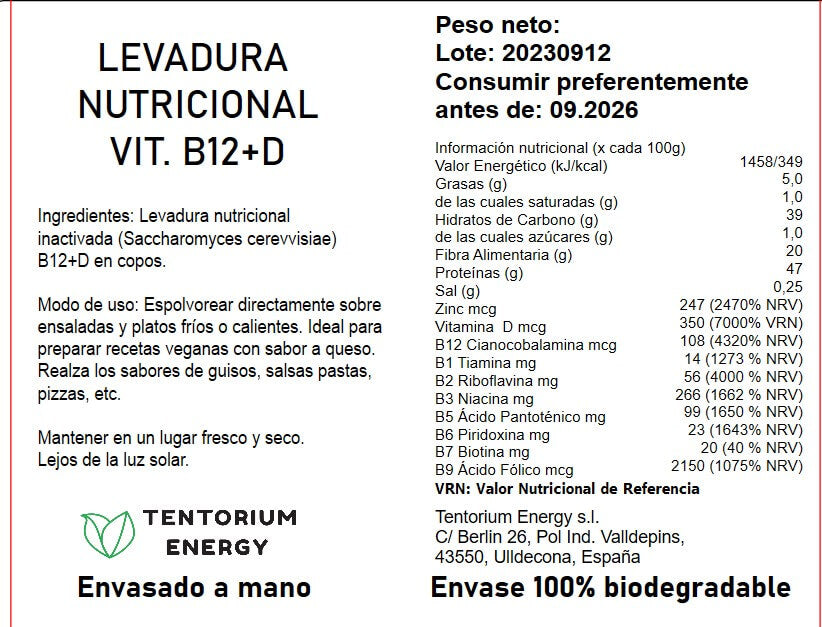 LEVADURA NUTRICIONAL HIGH VITA B12+D COPOS A GRANEL