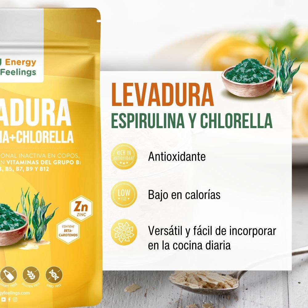 LEVADURA NUTRICIONAL CON CHLORELLA Y ESPIRULINA - 250g