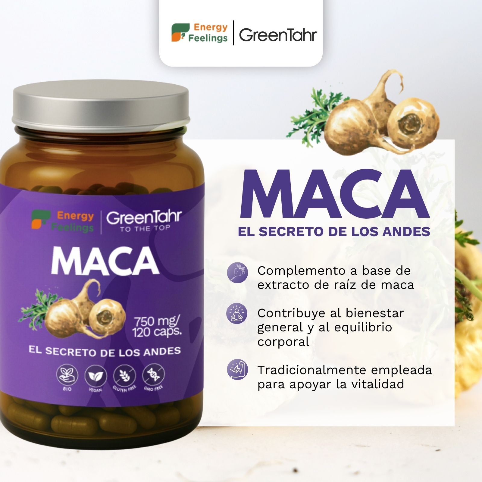 MACA ANDINA ECO biodisponible - 120 cápsulas