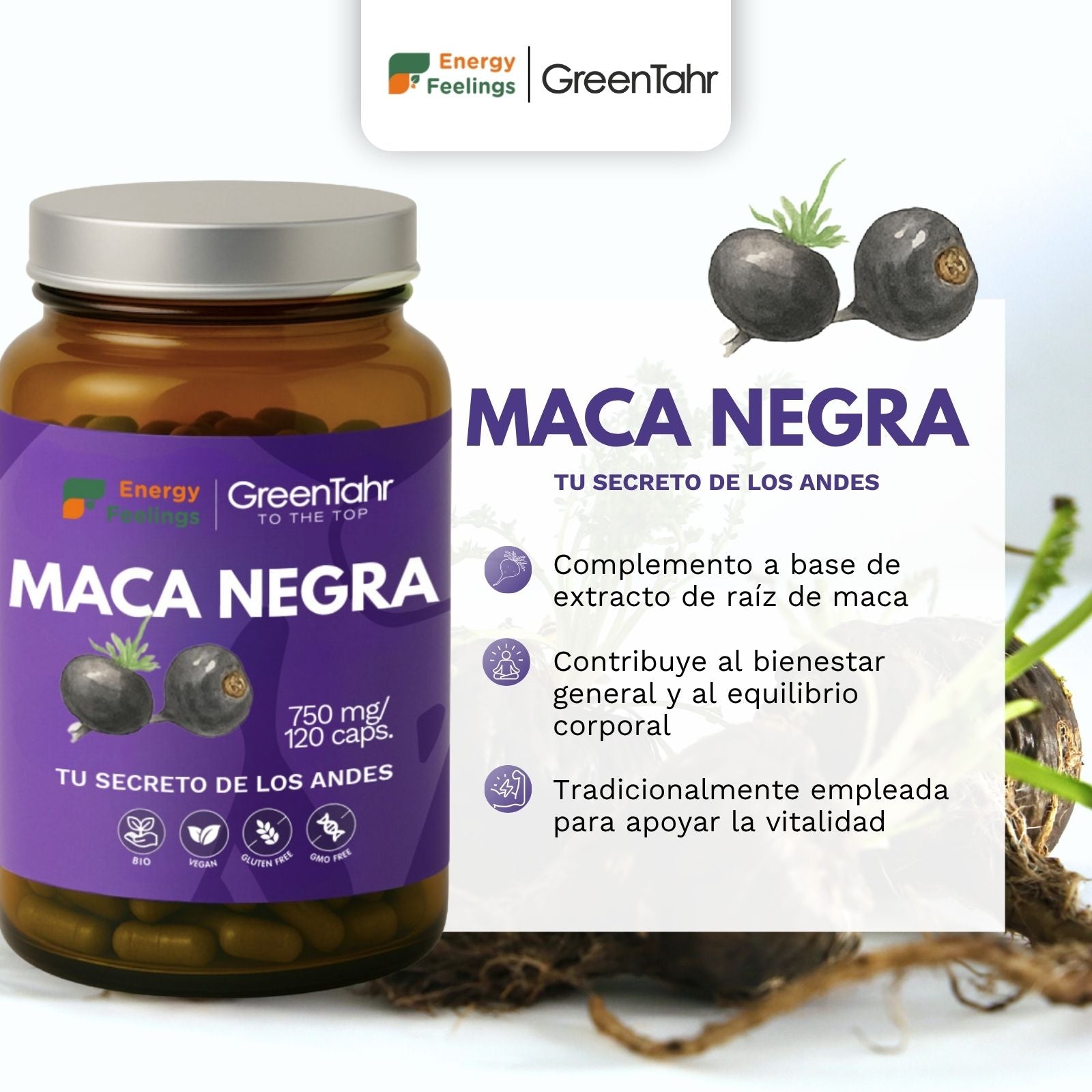 MACA NEGRA ECO biodisponible - 120 cápsulas