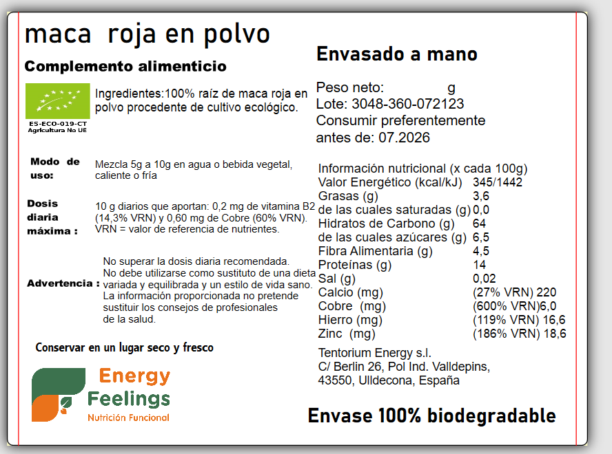 MACA ROJA ECO A GRANEL