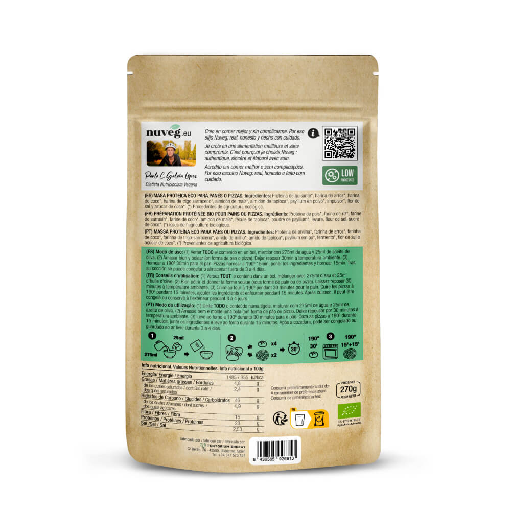 PAN PROTEICO ECO SIN GLUTEN NUVEG (3-4 panecillos)
