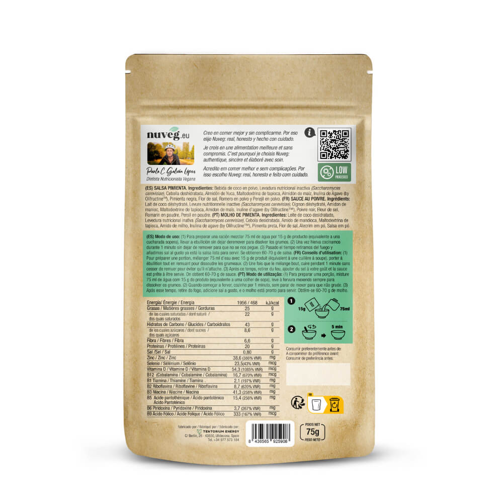 SALSA DE PIMIENTA NUVEG (5 raciones)