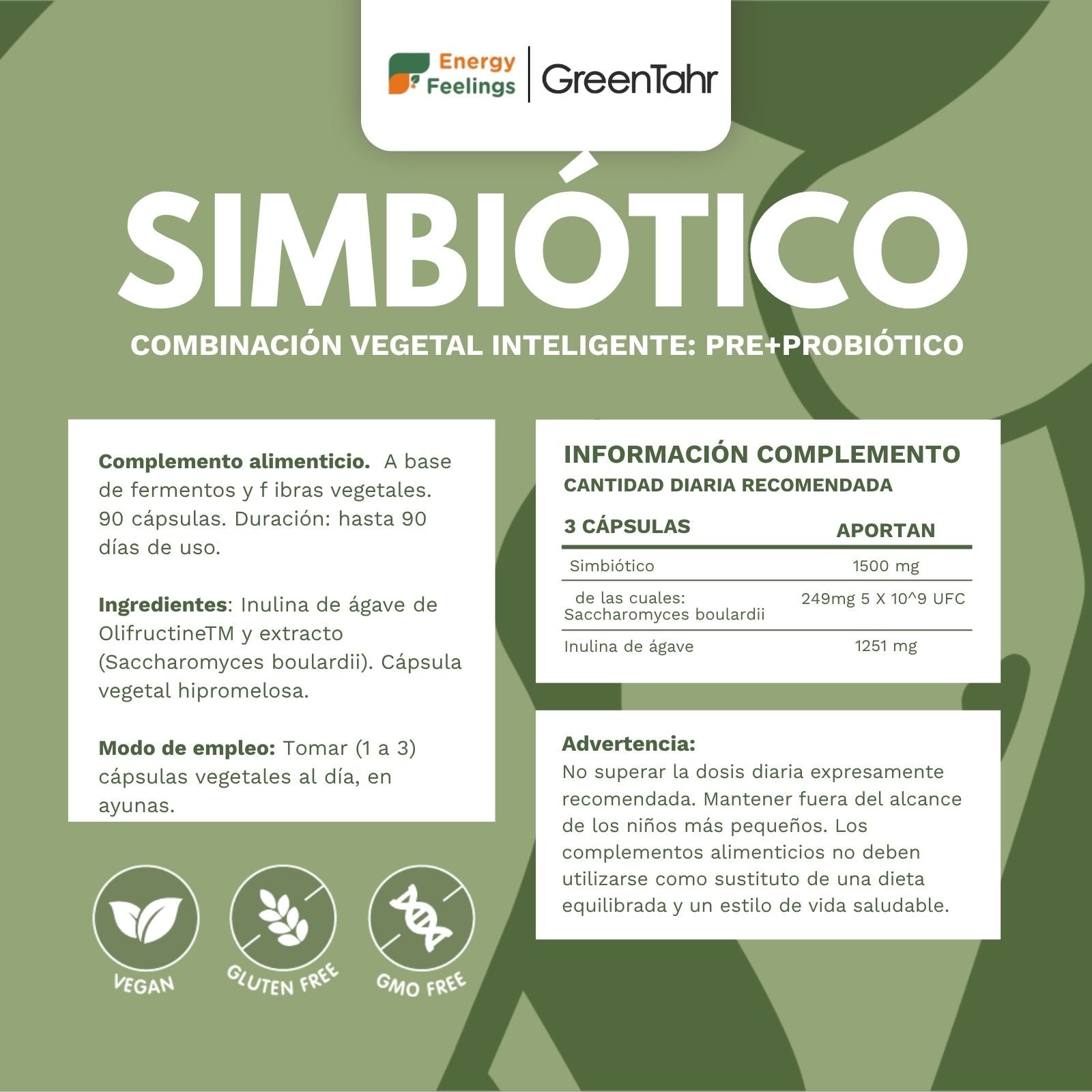 SIMBIÓTICO (S.Boulardii + Inulina) biodisponible - 120 cápsulas