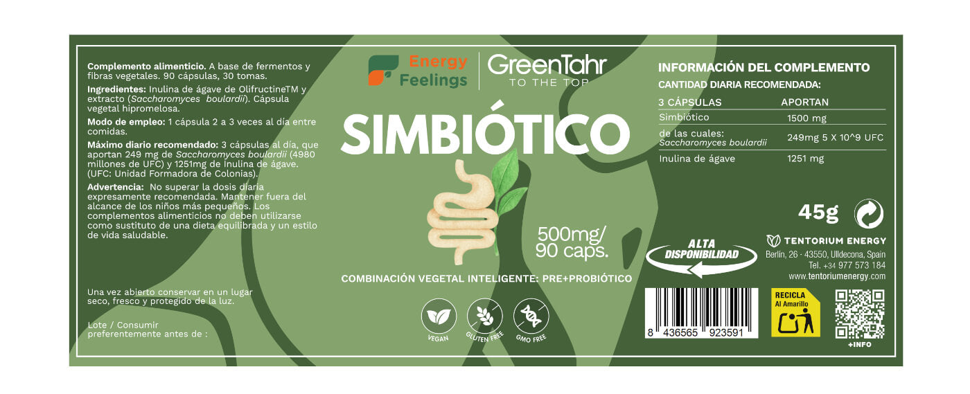 SIMBIÓTICO (S.Boulardii + Inulina) biodisponible - 120 cápsulas