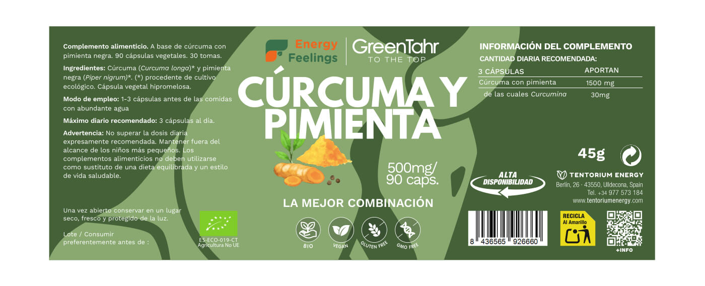 CÚRCUMA PIMIENTA ECO biodisponible - 90 cápsulas
