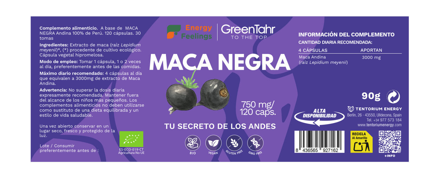 MACA NEGRA ECO biodisponible - 120 cápsulas