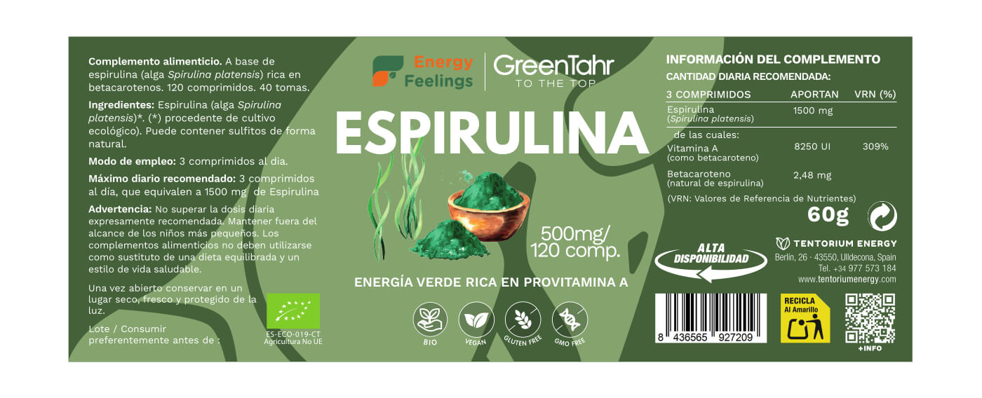 ESPIRULINA ECO biodisponible - 120 comprimidos