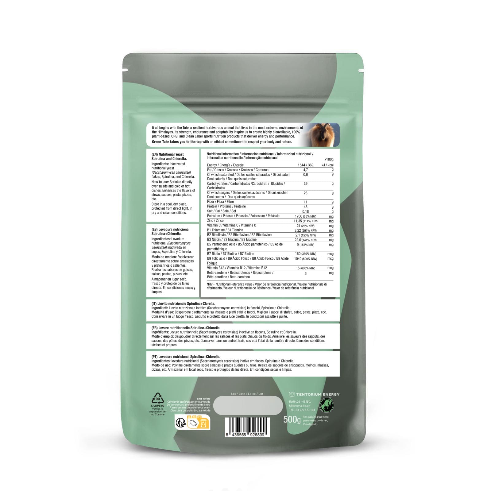 LEVADURA NUTRICIONAL CHLORELLA Y ESPIRULINA – 500g
